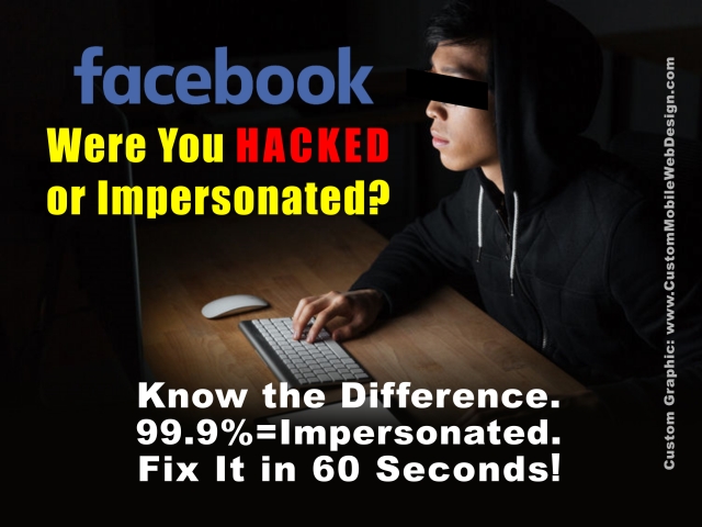 hacked or impersonated on facebook graphic